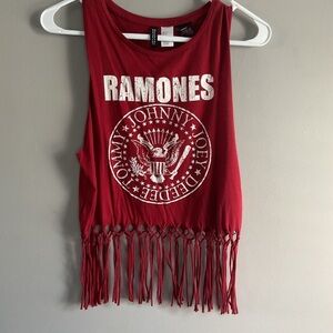 H&M Red Graphic Tank Top